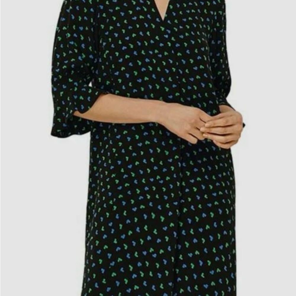 Whistles Black Dress with Blue and Green Accents